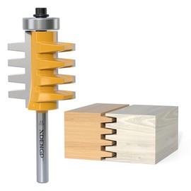 XDENGP Professional Finger Joint Router Bit 1/4" Shank, Reversible Finger Glue Joint Router Bit for Woodworking, Finger Joint Bit, Joinery Router Bit for DIY Door Table Cabinet Shelve Furniture