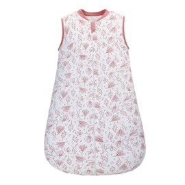 LAT LEE AND TOWN Winter Baby Sleeping Bag 2.5 Tog Cotton Baby Sleep Sack Sleeveless Baby Wearable Blanket from Newborn to 18 Months (Plants, S/0-6M)