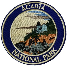 ACADIA National Park 3.5" Embroidered Patch DIY Iron-on or Sew-on Decorative Vacation Travel Souvenir Applique Explore Wander Nature Wildlife Series Bears Wolves Wildlife Hike Trek Camping Scout Guide