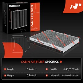 A-Premium Filtro de aire de cabina con carbón activado compatible con Kia Soul 2014-2019, Soul EV 2015-2019, reemplazo # 97133B2000