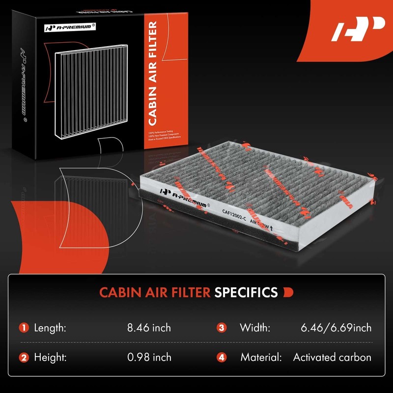 A-Premium Filtro de aire de cabina con carbón activado compatible