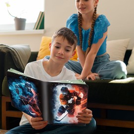 900 Pockets Hockey Card Binder - Portable Waterproof Sports Hockey Trading Card Holder, Removable Double-sided Storage Booklet is for Sports Games and Trading Cards