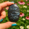 1pcs Arfvedsonite Palmstone Worry Stone Healing Crystal Meditation Reiki Gifts