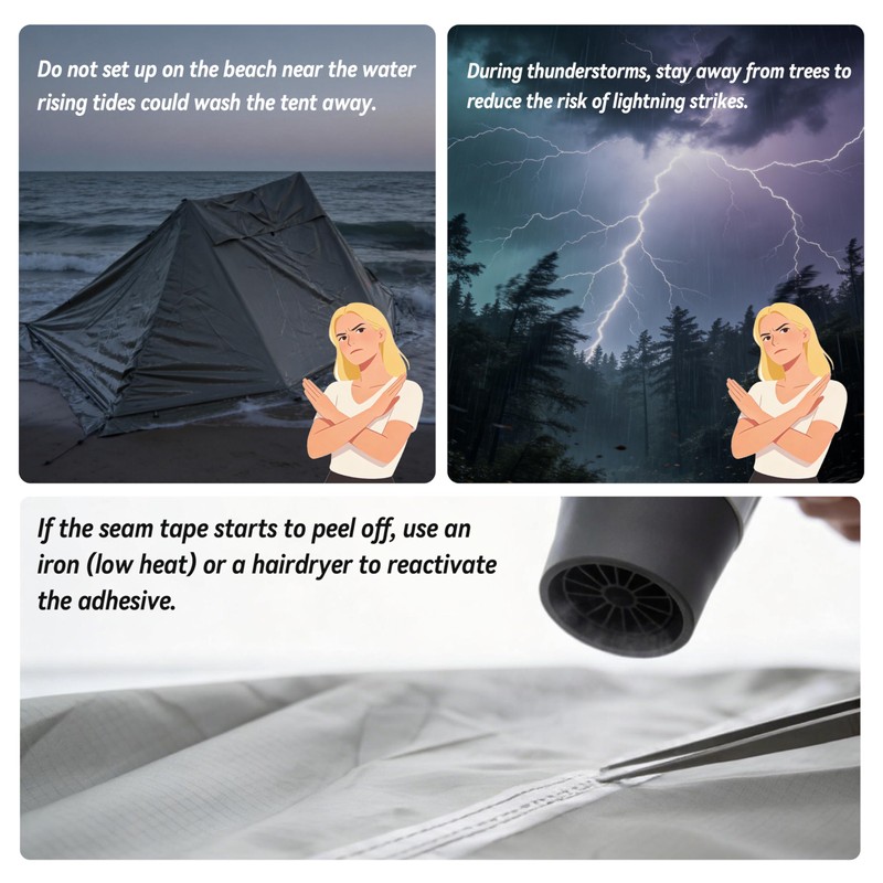 TGpao Portable Trekking Pole Tent for Camping,2 Person Backpacking Shelter