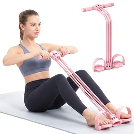 Multifunction Pedal Resistance Bands with Handles for Full Body Home Workout, 2026 Upgrade 6-Tube Elastic Yoga Pedal Puller Resistance Band, Adjustable Tension, Target Abs, Arms & Legs