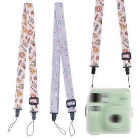 FOSDICK 2 Pieces Camera Strap, Cartoon Camera Shoulder Strap, Cute Camera Neck Strap, Universal Camera Straps, Camera Sling, Camera Belt Compatible with Canon, Nikon, Polaroid Mini8/8+/9/25, 120CM