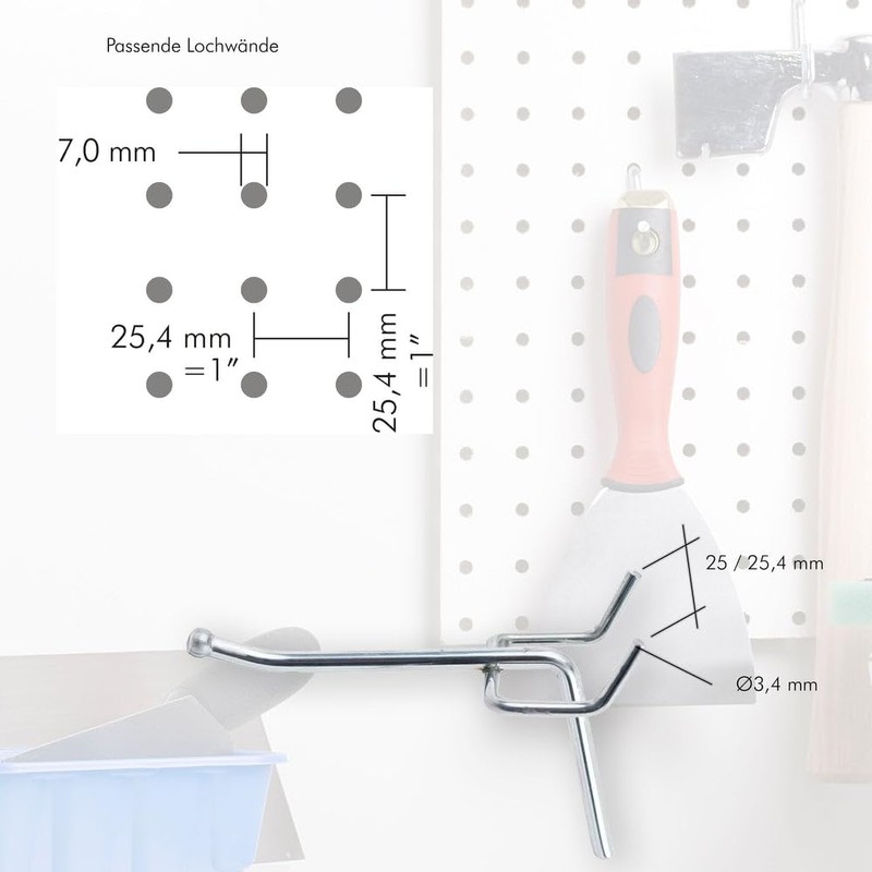 Pegboard Peggy's Perforated Wall Hooks Hanging Width 25/25.4 mm Pack