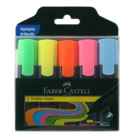 Faber Castell Faber Castell Textliner, Assorted Colours Pack Of 5 Multicolor