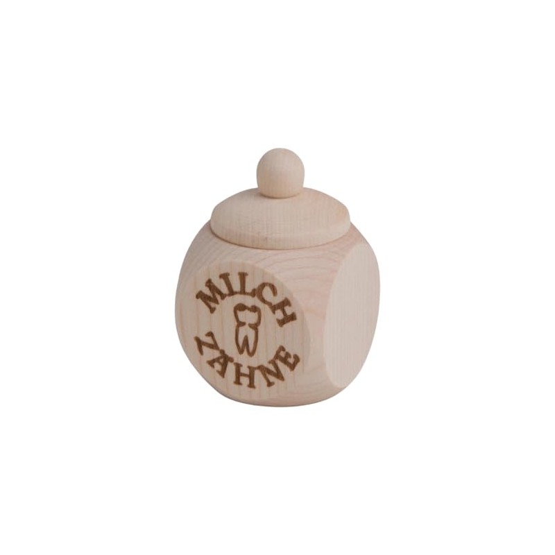 Hofmeister Holzwaren Wooden Container for Milk Teeth with Screw-On Lid