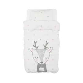 hellomini Children's Bed Linen Set | 2 Pieces: Pillow + Duvet Cover with Zip | 100% Cotton Made in Green by Oeko-Tex - Bedding (Fawn, 135 x 200 cm | 80 x 80 cm)