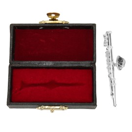 Miniature Flute Brooch High Simulation Exquisite Miniature Flute Model Musical Brooch for Music Lover Silver