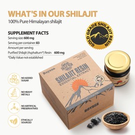 Boysea Pure Himalayan Shilajit Resin | 600 mg 80+ Servings| 85+ Trace Minerals & 75%+ Fulvic Acid for Focus & Energy| Zero Sugar| Gold Grade Pure Shilajit for Men & Women - 1.76 Oz