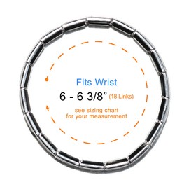 Dolceoro SB-004, Recessed Heart Italian Modular Starter Charm Bracelet, 9mm Wide Stainless Steel, 18 Links for Wrist 6-6 3/8"