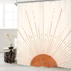 Miyotaa Rust Sun Abstract Shower Curtain Set 60Wx71H Inches Minimalist
