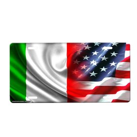 Italian Flag American Flag License Plate
