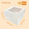 GoldenBakeryFamily 10 Pcs Cake Boxes,12x12x8 Inches White Bakery Boxe with