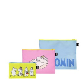 Moomin Together Recycled Zip Pockets, Multi-Colour, L, Cosmetic Case, Multicolored, L, Cosmetic case