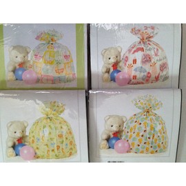 Giant 36" X 44" Gift Bag Sack - (Set of 4) - Choose Your Variety for Multiple Celebrations - Birthday, Baby Shower, Holiday, Wedding & All Occasion (All Baby Shower/Infant Celebrations - 4)