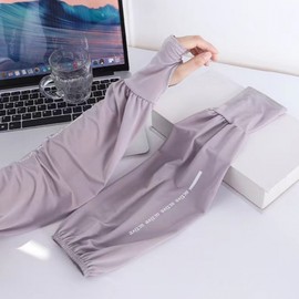 Women's Driving Hand Cover Arm Sleeves with Pretty Design Cool Arm Sleeves White 2ea