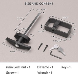 JZVXX 2Pack Shed Lock, 5-1/2" Steam with 4 Keys, Shed Door Latch, Door Lock Latch, Shed Door Hardware- Black