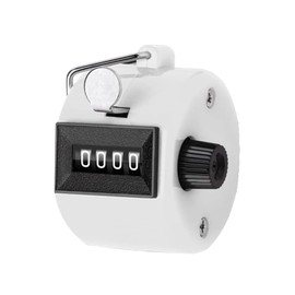 FUZVOL 4 Digit Tally Counter Hand Colour Counters Mechanical Palm Click Counter Assorted Color Handheld Golf Counter for Sport Counting Scoring, White