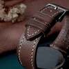 Berfine 24 mm Soft Vegetable Tanned Cowhide Leather Watch Strap,