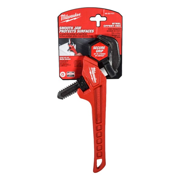 Milwaukee 12 in. Steel Offset Hex Pipe Wrench 48-22-7171