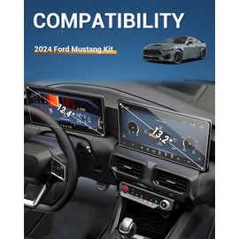 2024 2025 Mustang EcoBoost Screen Protector for Ford Mustang 2024 Accessories 13.2" Center Touchscreen & 12.4" LCD Digital Instrument Cluster Screen Cover Nano Soft Film 4 Pack (Dual Separate Screen)
