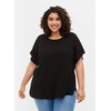 Zizzi Large Sizes Women's Short Sleeve Blouse with Crew Neck