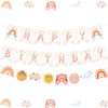 Fangleland Bohemian Rainbow Happy Birthday Banner for Girls, Bohemian Party