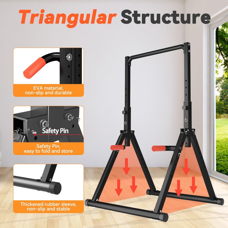 WATBKHE Power Tower Pull Up Dip Station Foldable, Pull Up