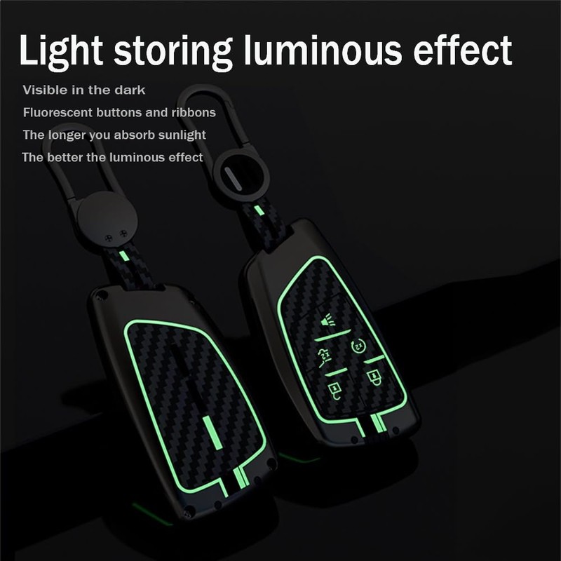 TECART Luminous Strip 5 Button Car Smart Key Fob Cover