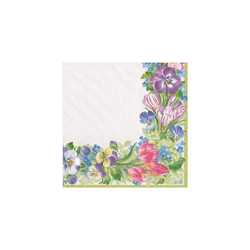 Caspari Lunch Napkin Spring Garland, Multi-Colour