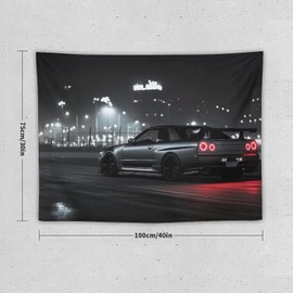 PailailaiNest Wall Art City Night Scene Cool Jdm Car R34 Tapestry Aesthetic Wall Decor for Office Bedroom Living Room Decor for Men And Woman Backdrop Wall Hanging Tapestries 30"x40"
