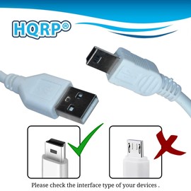 HQRP USB to Mini USB Cable (White) Compatible with Cobra 5400 PRO / 5400PRO / 5550 PRO / 5550PRO / 5600 PRO LM / 5600PROLM / 5850 PRO / 5850PRO GPS