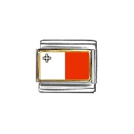 Clearly Charming Malta Flag Italian Charm Bracelet Link