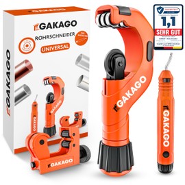 Gakago Pipe Cutter Set 3-50 mm with Deburring – Versatile Pipe Cutter for All Common Metals such as Stainless Steel, Copper, Aluminium, Steel or Plastic (e.g. PVC & PE) Also as a Composite Pipe