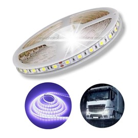 Super Bright 24V LED Tape Light, LED Light, Waterproof, 5m, 5050LED, 300SMD, Truck, Neon LED, Fishing Boat, Marine LED Tape, White, White