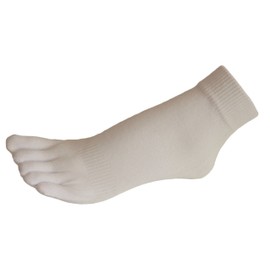 COUVER White Men's/Women's 5 Finger Toe Socks Ankle, Small (1 Pair)