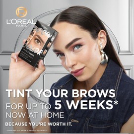 L'Oréal Paris, Semi-Permanent Eyebrow Tint, Lasts up to 5 Weeks, Visible Results in 5 Minutes, Up to 10 Uses, Ammonia Free, Brow colour, Shade: 5.0 Brunette