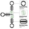 Dr.Fish 20 Pack 3-Way Fishing Swivels with Glow Beads Barrel