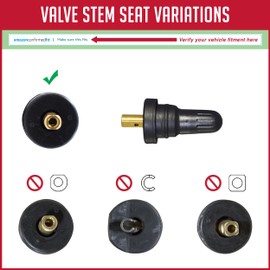 Wheel Accessories Parts PDQ Brand TPMS - Kit de servicio de sensor OEM de 12 piezas, vástago de válvula de goma corto compatible con Schrader 20008 compatible con GM 2006+ Ford 2009+ Subaru 2004+ Chrysler 2005+ Dodge 2005+ Jeep 2005+