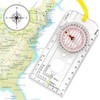 Shiwaki Navigation Compass, ABS Plastic, Adjustable Declination, Waterproof, Lightweight, Map