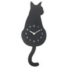 NITORI 8172687 Wall Clock, Black Cat with Moving Tails