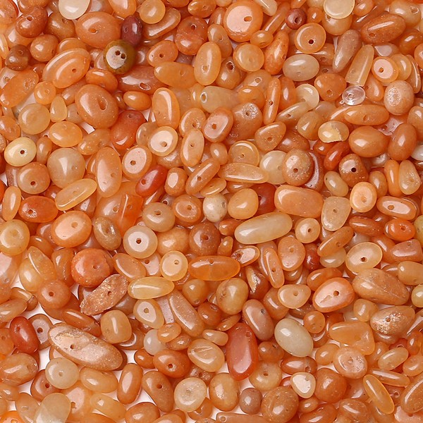 ZHIYUXI 400pcs Red Aventurine Beads 5-8mm Crystals Gemstones for Bracelet