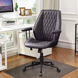 Natsukage Glass Chair Mat, 42" x 42" x 1/4" Thick Tempered Glass Office Chair Mat for Carpet or Hardwood Floor - Effortless Rolling, Easy to Clean, Best for Your Home or Office Floor