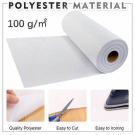 New Upgraded Heavy Weight White Iron-On Non-Woven Fusible Interfacing Heavy Weight Non-Woven Interfacing Iron On Polyester Single-Sided Interfacing for Crafts Supplies, 11.8 Inch x 30.6 Yard