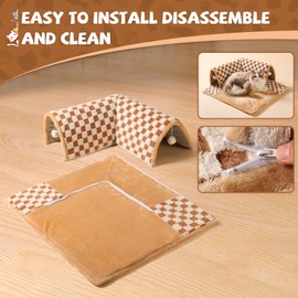 Marchul Cat Tunnel Bed for Indoor Cats, 2 in 1 Cat Bed and Tunnel Cat Toys, 62cm(24.5in) Cat Tunnel, with 3D Rebound Foam, Detachable & Washable Pet Bed and Play Tunnel, Non-Slip Bottom