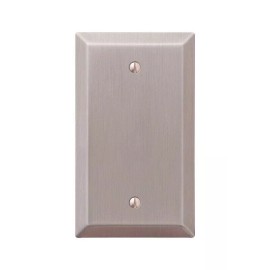 Amerelle Metallic 163BBN Brushed Nickel 1-Gang Blank Steel Wallplate 4.94 H in.