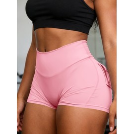 Avanova - Pantalones cortos de levantamiento de glúteos para mujer, sexy, para entrenamiento, yoga, gimnasio, Rosado, Small